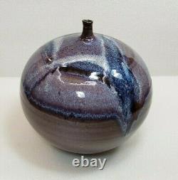 Vintage Large Studio Stoneware Pottery Weed Pot Vase Hand Thrown Drip Glaze