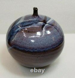 Vintage Large Studio Stoneware Pottery Weed Pot Vase Hand Thrown Drip Glaze