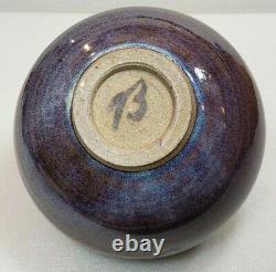 Vintage Large Studio Stoneware Pottery Weed Pot Vase Hand Thrown Drip Glaze