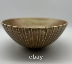 Vintage Lemba Studio Art Pottery large bowl Decorative textured Glaze MCM