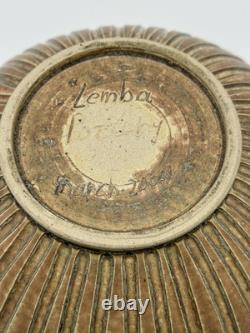 Vintage Lemba Studio Art Pottery large bowl Decorative textured Glaze MCM
