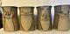 Vintage Lot Of 4 Muggins Studio Ceramic Pottery Face Mugs Nov. 1973