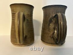 Vintage Lot Of 4 Muggins Studio Ceramic Pottery Face Mugs Nov. 1973