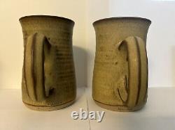 Vintage Lot Of 4 Muggins Studio Ceramic Pottery Face Mugs Nov. 1973