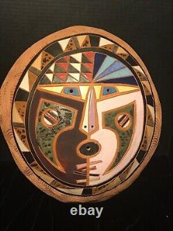 Vintage Louis Mendez Studio Pottery Wall Design Art 17 Signed