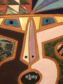 Vintage Louis Mendez Studio Pottery Wall Design Art 17 Signed