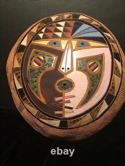 Vintage Louis Mendez Studio Pottery Wall Design Art 17 Signed