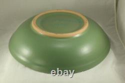 Vintage Luna Garcia Studio Pottery California Matte Green 13½ Low Bowl