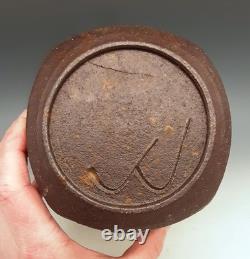 Vintage MALCOLM WRIGHT Signed Studio Art Pottery Brick Clay 10 Square Vase