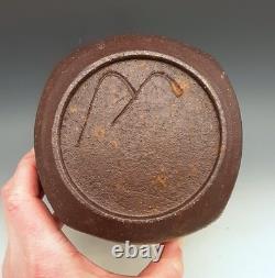 Vintage MALCOLM WRIGHT Signed Studio Art Pottery Brick Clay 10 Square Vase