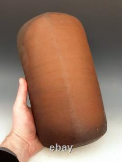 Vintage MALCOLM WRIGHT Signed Studio Art Pottery Brick Clay 10 Square Vase