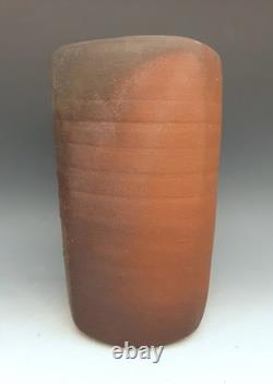 Vintage MALCOLM WRIGHT Signed Studio Art Pottery Brick Clay 10 Square Vase
