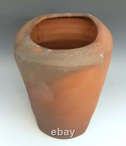 Vintage MALCOLM WRIGHT Signed Studio Art Pottery Brick Clay 10 Square Vase