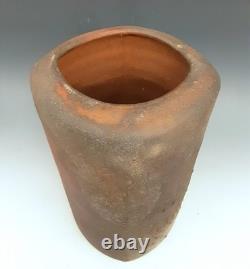 Vintage MALCOLM WRIGHT Signed Studio Art Pottery Brick Clay 10 Square Vase