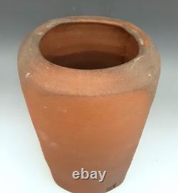 Vintage MALCOLM WRIGHT Signed Studio Art Pottery Brick Clay 10 Square Vase