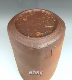 Vintage MALCOLM WRIGHT Signed Studio Art Pottery Brick Clay 10 Square Vase