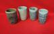 Vintage MCM 4 Puerto Rican Studio Pottery Gray Blue Tumblers Signed