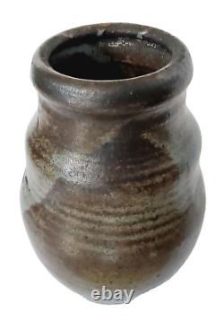 Vintage MCM Art Studio Pottery Hand Crafted Driped Glaze Vase Jar
