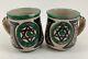 Vintage MCM I Gorriz Studio Pottery TERUEL Spain Set 2 Mugs HEXAGRAM & HALF MOON