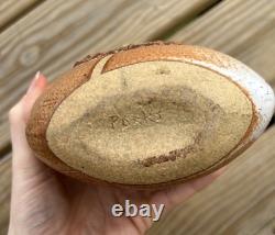 Vintage MCM Isabel Parks, Warren Hullow Brutalist Ceramic Weedpot/Vase, Signed