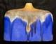 Vintage MCM Italian Marcello Fantoni art pottery drip glaze pillow vase, 1960s