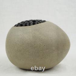 Vintage MCM J EDWARD BARKER Studio Art Pottery Egg Shaped Ovoid Vase 1986 Signed