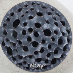 Vintage MCM J EDWARD BARKER Studio Art Pottery Egg Shaped Ovoid Vase 1986 Signed