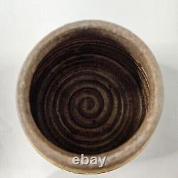 Vintage MCM Lidded Pottery Jar Stoneware Signed KAFER 75 Studio Art Pottery