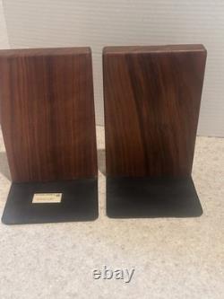 Vintage MCM Pair Gordon Jane Martz Marshall Studios Pottery Walnut Bookends 7