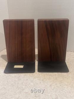 Vintage MCM Pair Gordon Jane Martz Marshall Studios Pottery Walnut Bookends 7