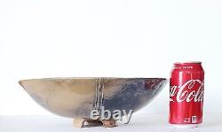 Vintage MCM Pottery Studio Art Glazed Pottery Spiral Footed Bowl Signed
