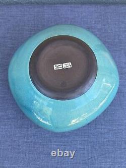 Vintage MCM Rupert Deese Studio Pottery Aqua Blue Stoneware Vessel Claremont CA