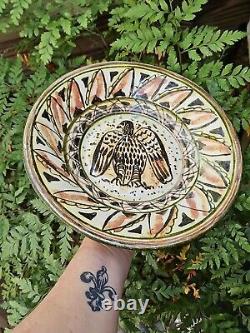 Vintage MCM Ruth Walters Studio Pottery AMERICANA PRIMITIVE EAGLE Danish 1949