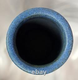 Vintage MCM Signed Sinclair Ashley Aqua Blue Art Pottery Vase 1974 11