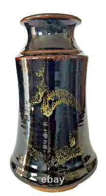 Vintage MCM Studio Art Pottery Glazed Abstract Vase Signed