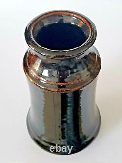 Vintage MCM Studio Art Pottery Glazed Abstract Vase Signed