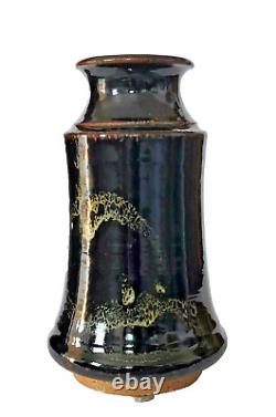 Vintage MCM Studio Art Pottery Glazed Abstract Vase Signed