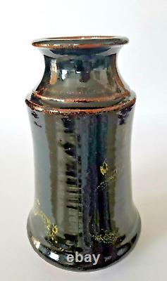 Vintage MCM Studio Art Pottery Glazed Abstract Vase Signed