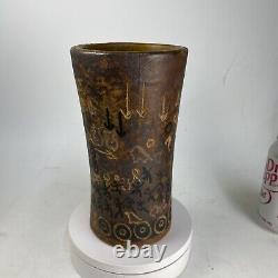 Vintage MCM Studio Art Pottery Vase, Signed Taller Nowin Shi,'66, Uruguay