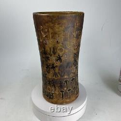 Vintage MCM Studio Art Pottery Vase, Signed Taller Nowin Shi,'66, Uruguay