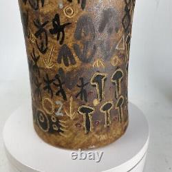 Vintage MCM Studio Art Pottery Vase, Signed Taller Nowin Shi,'66, Uruguay