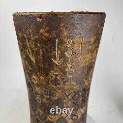 Vintage MCM Studio Art Pottery Vase, Signed Taller Nowin Shi,'66, Uruguay