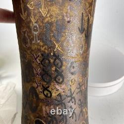 Vintage MCM Studio Art Pottery Vase, Signed Taller Nowin Shi,'66, Uruguay