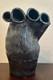 Vintage MCM Studio Pottery Sculptural Multi-Spout Vase Brutalist Modernist Black