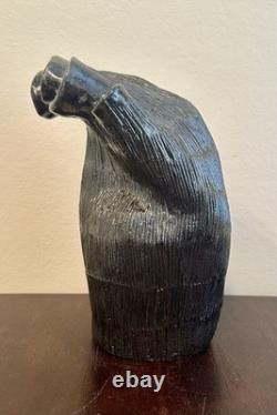 Vintage MCM Studio Pottery Sculptural Multi-Spout Vase Brutalist Modernist Black