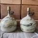 Vintage MCM Swirl Studio Pottery Glazed Table Lamps Earth Tones Pair Of 2