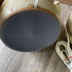 Vintage MCM Swirl Studio Pottery Glazed Table Lamps Earth Tones Pair Of 2
