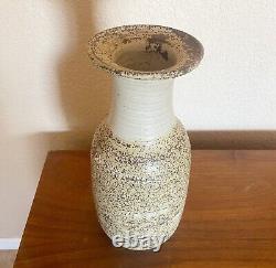 Vintage MCM Tall Studio Art Pottery Vase By Artist Edna Arnow
