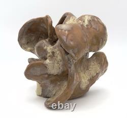 Vintage MCM Terracotta Organic, Brutalist Form Sculpture Art Pottery Glazed