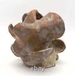Vintage MCM Terracotta Organic, Brutalist Form Sculpture Art Pottery Glazed